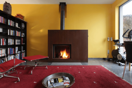 Aanbieding liftdeurhaard Stuv 21/75 met roestige mantel
